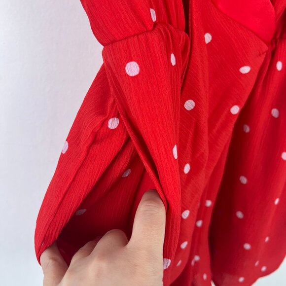 Vestique Polka Dot Tie Romper Lipstick Red Size Small S EUC L2611 - Picture 9 of 16